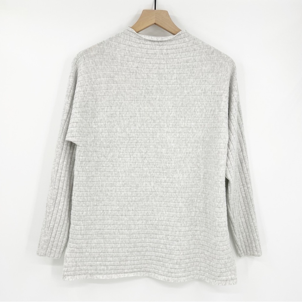 Banana Republic Gray Ribbed Mock Neck Lightweight Sweater Size MP
